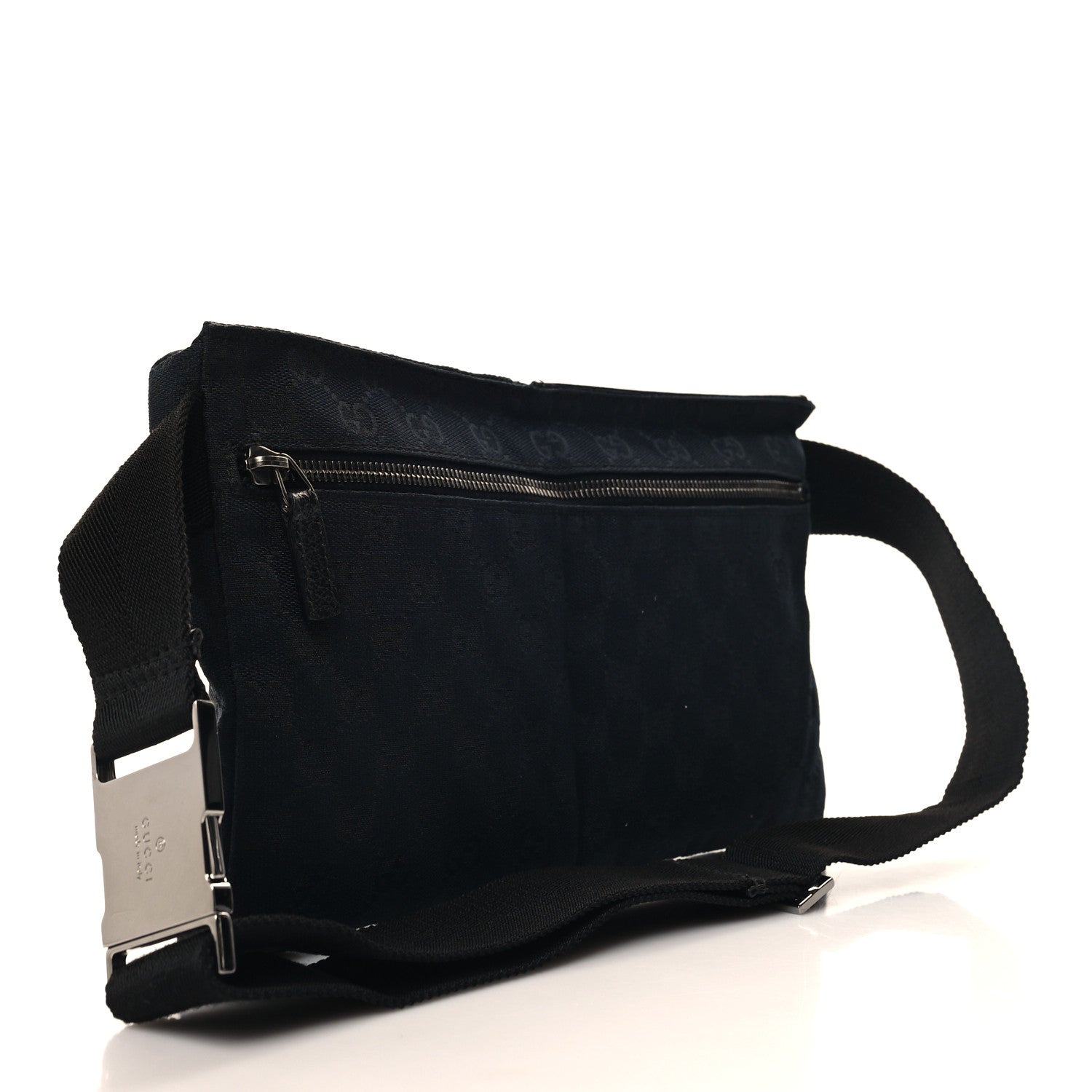 Gucci GG Monogram Double Pocket Belt Bag Black 3 of 12