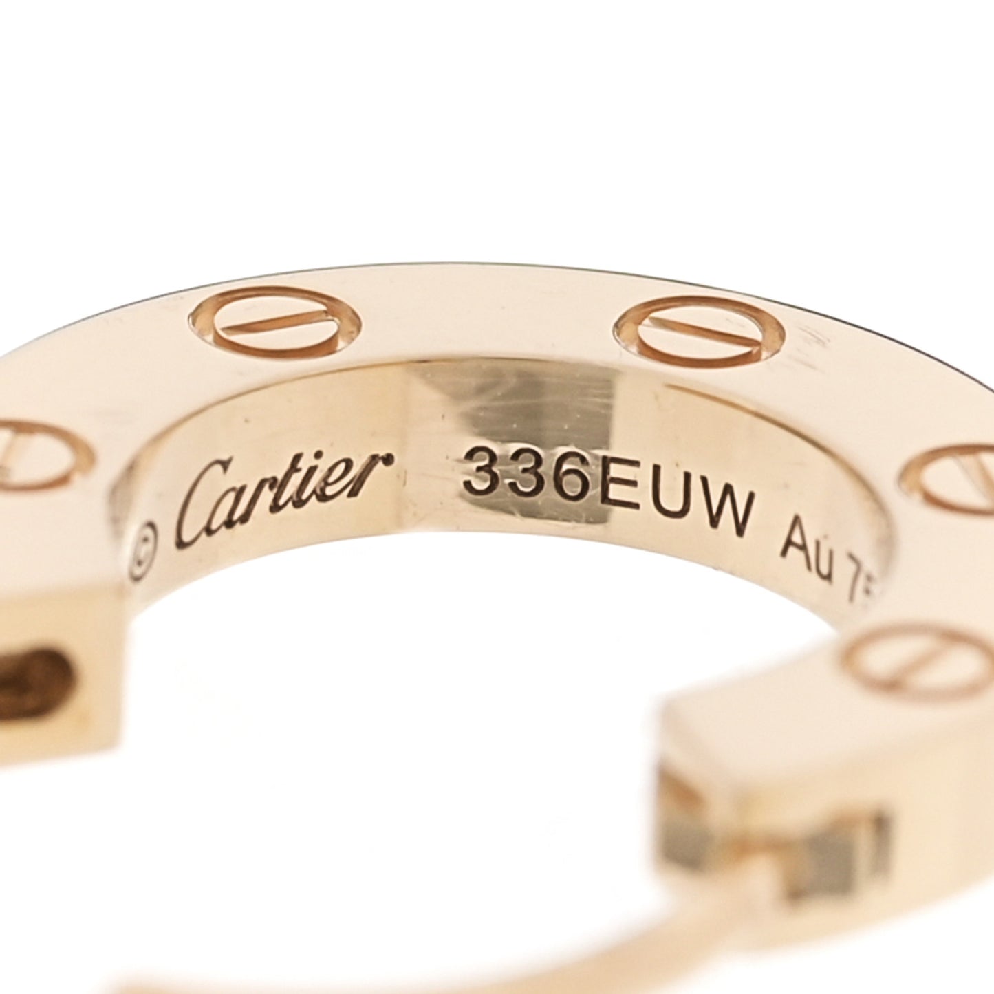 18K Yellow Gold Single LOVE Hoop Earring