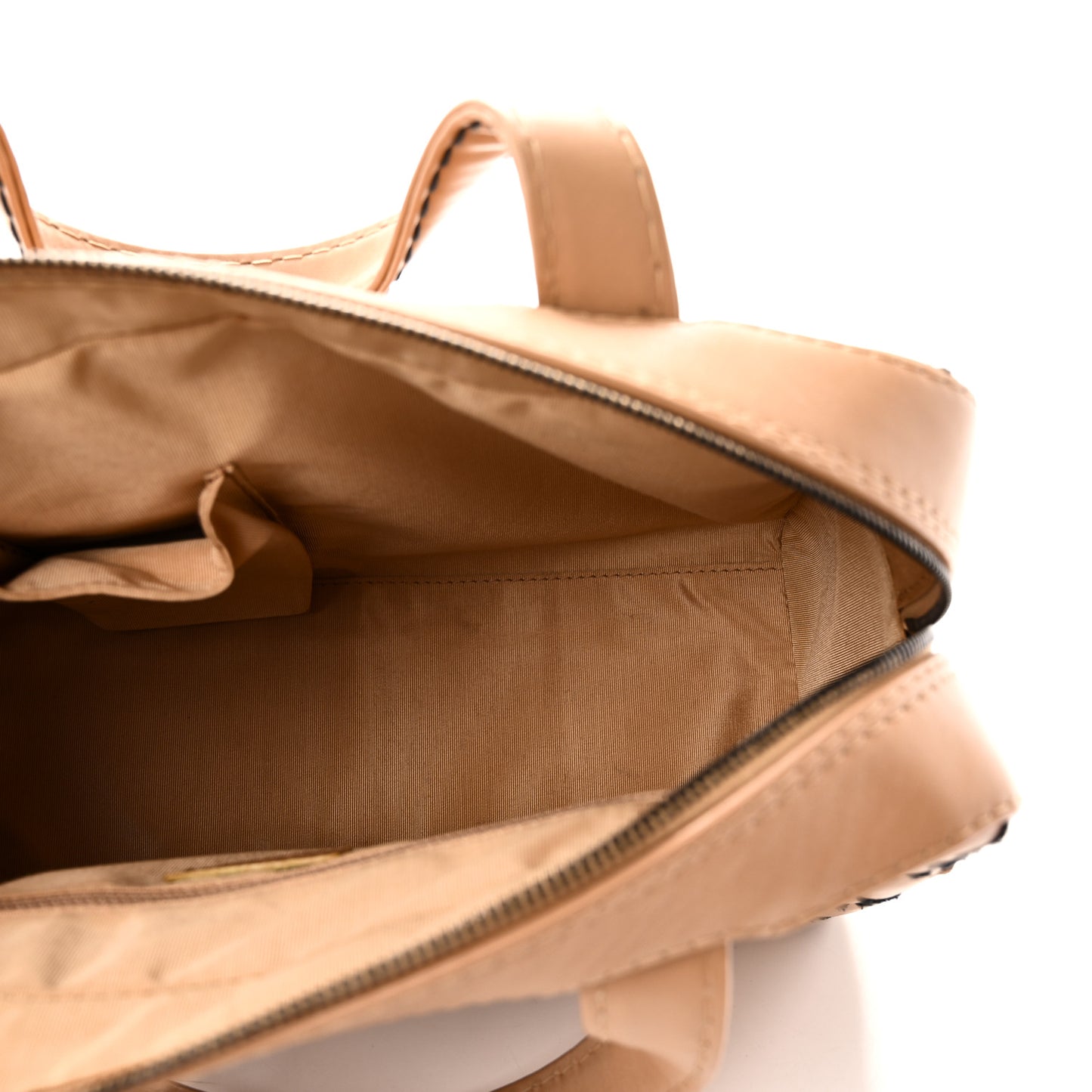 Calfskin Wild Stitch Top Handle Bag Beige
