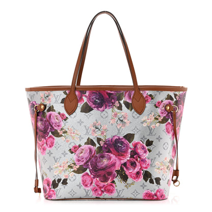 Louis Vuitton Metallic Monogram LV Garden Neverfull MM Silver 3 of 10
