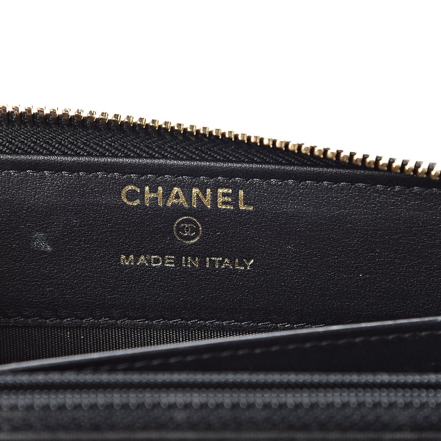 Lambskin Quilted Large Gusset Zipped Wallet Black