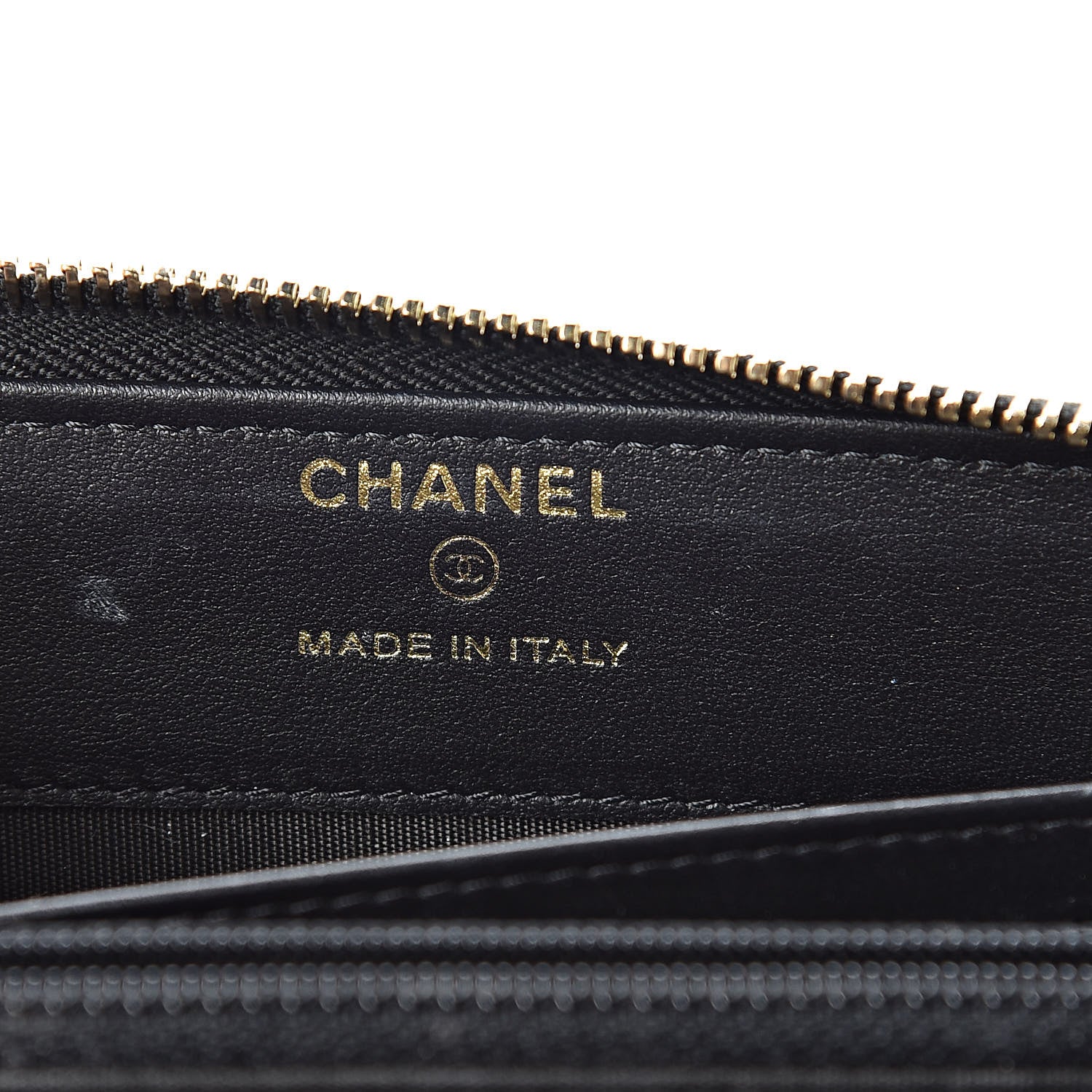 Chanel Lambskin Quilted Large Gusset Zipped Wallet Black 7 of 13