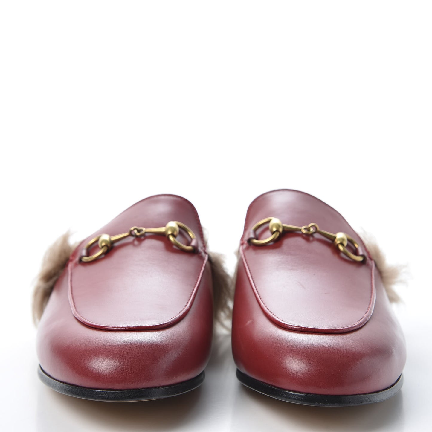 Betis Glamour Calfskin Fur Womens Princetown Slippers 37.5 Hibiscus Red Naturale