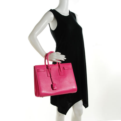 Saint Laurent Calfskin Small Sac De Jour Bubblegum 2 of 9