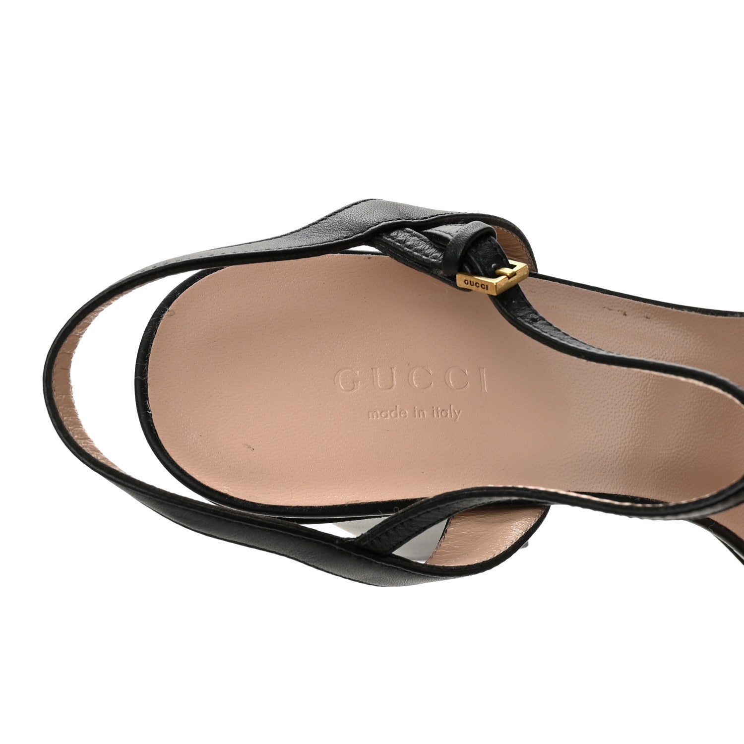 Gucci Lifford Calfskin GG Marmont Ankle Wrap 105mm Sandals 39 Black 6 of 8