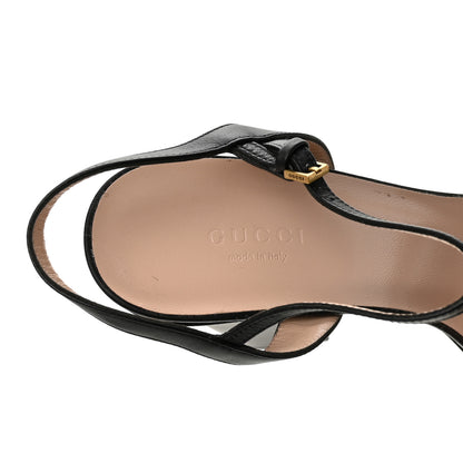 Gucci Lifford Calfskin GG Marmont Ankle Wrap 105mm Sandals 39 Black 6 of 8