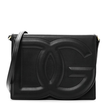Dolce & Gabbana Calfskin DG Logo Flap Crossbody Bag Black 1 of 9