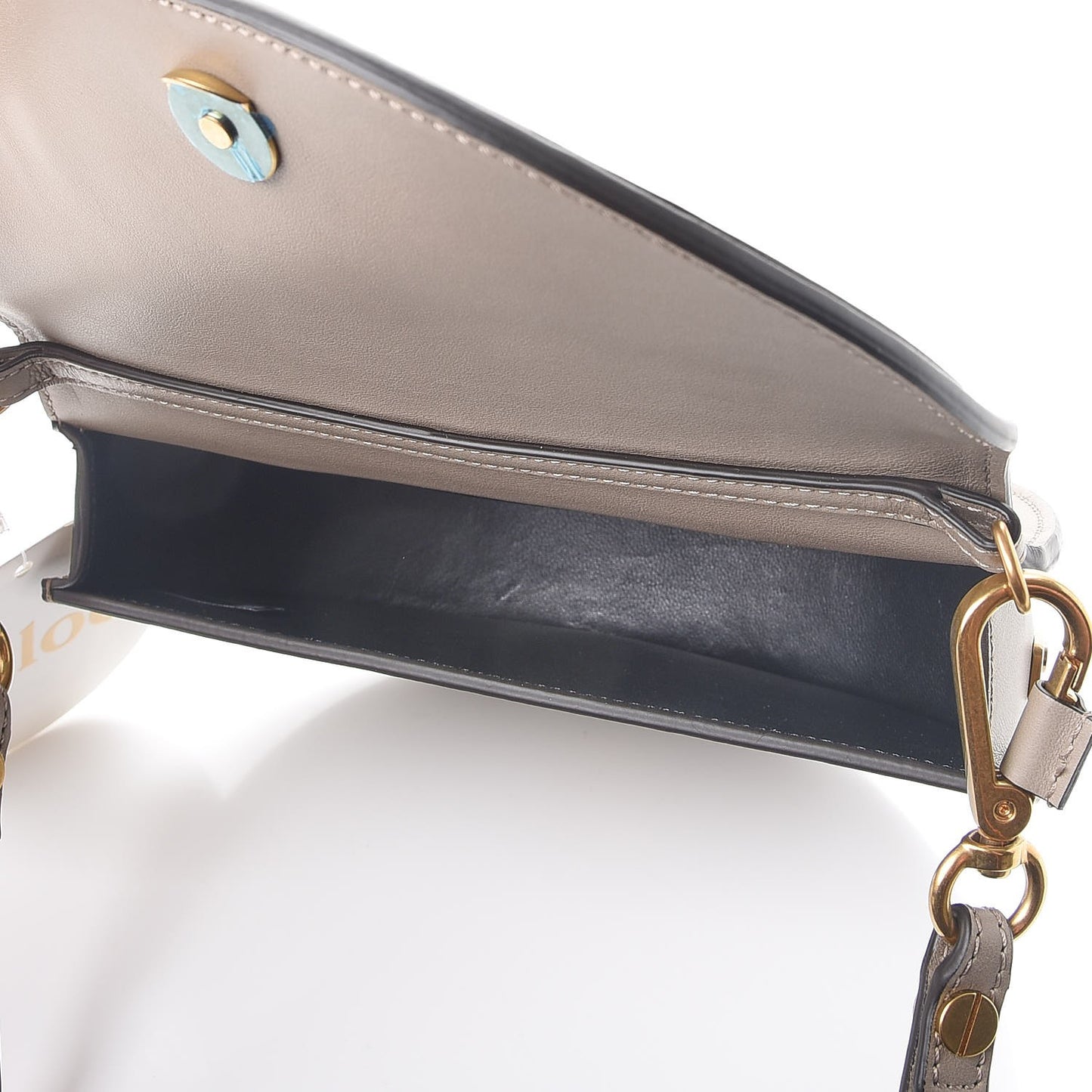Calfskin Small Nile Bracelet Minaudiere Bag Motty Grey