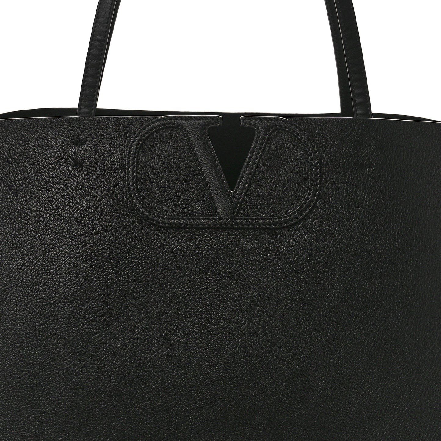 Calfskin Large Vlogo Fillme Tote Black