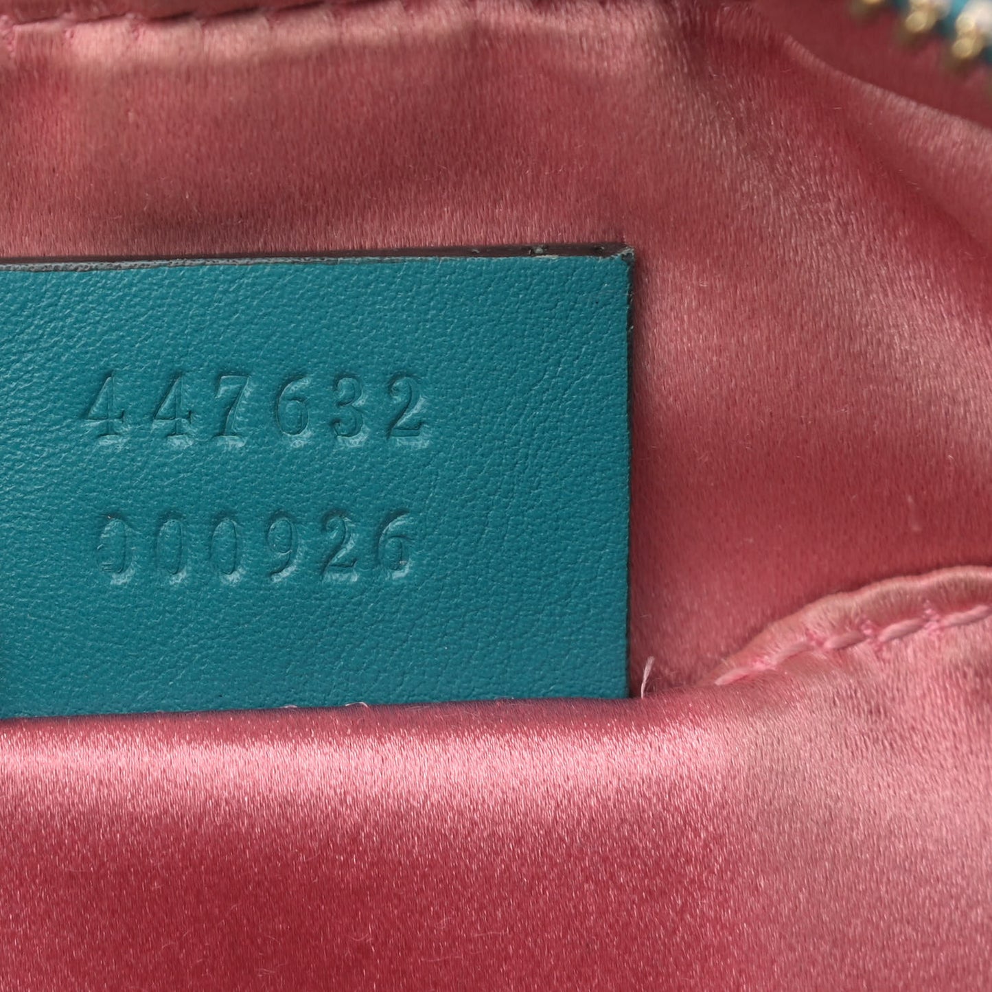 Velvet Matelasse Small GG Marmont Chain Shoulder Bag Pavone Cyan
