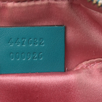 Gucci Velvet Matelasse Small GG Marmont Chain Shoulder Bag Pavone Cyan 7 of 12