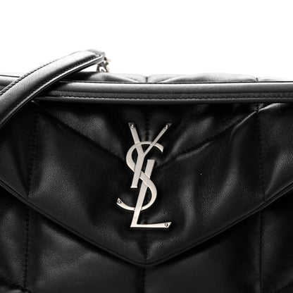 Saint Laurent Lambskin Quilted Small Loulou Puffer Monogram Chain Satchel Black 8 of 11