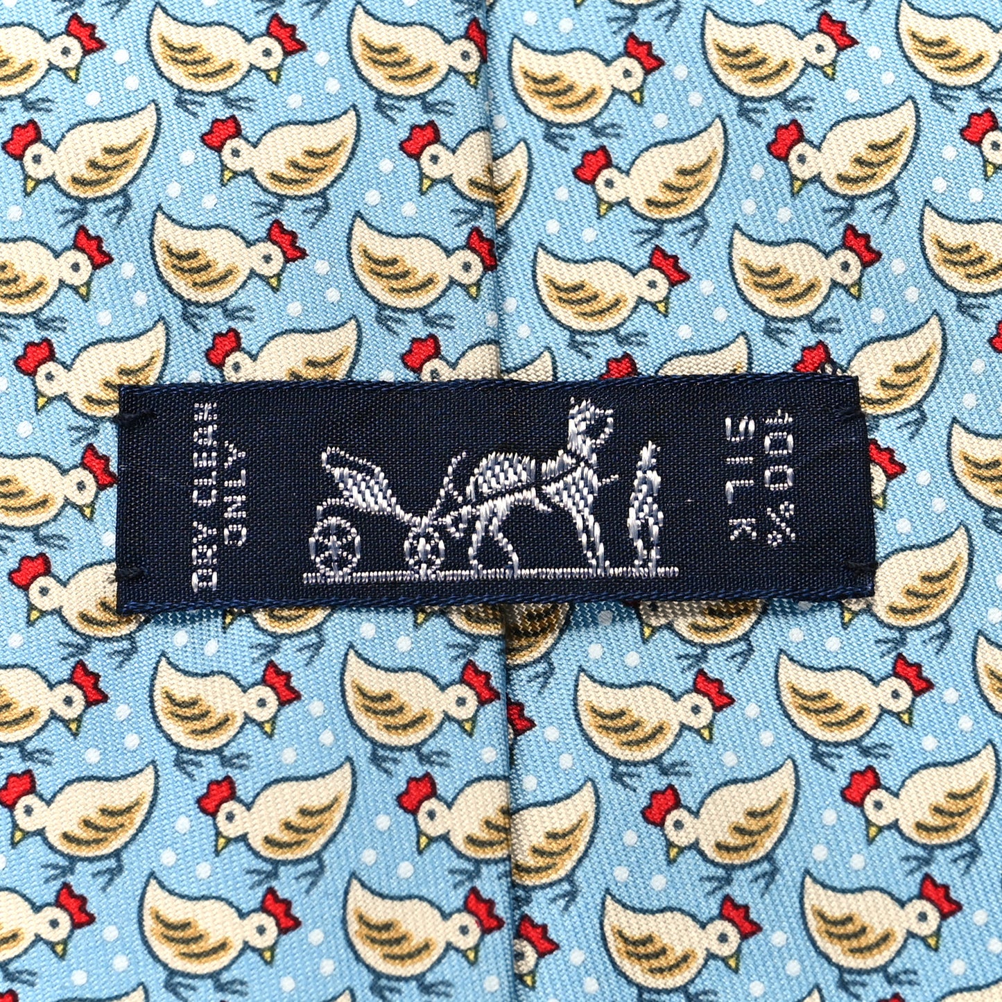 Printed Silk Mens Neck Tie Bleu