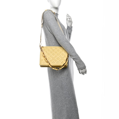 Louis Vuitton Lambskin Embossed Monogram Coussin PM Yellow 2 of 10