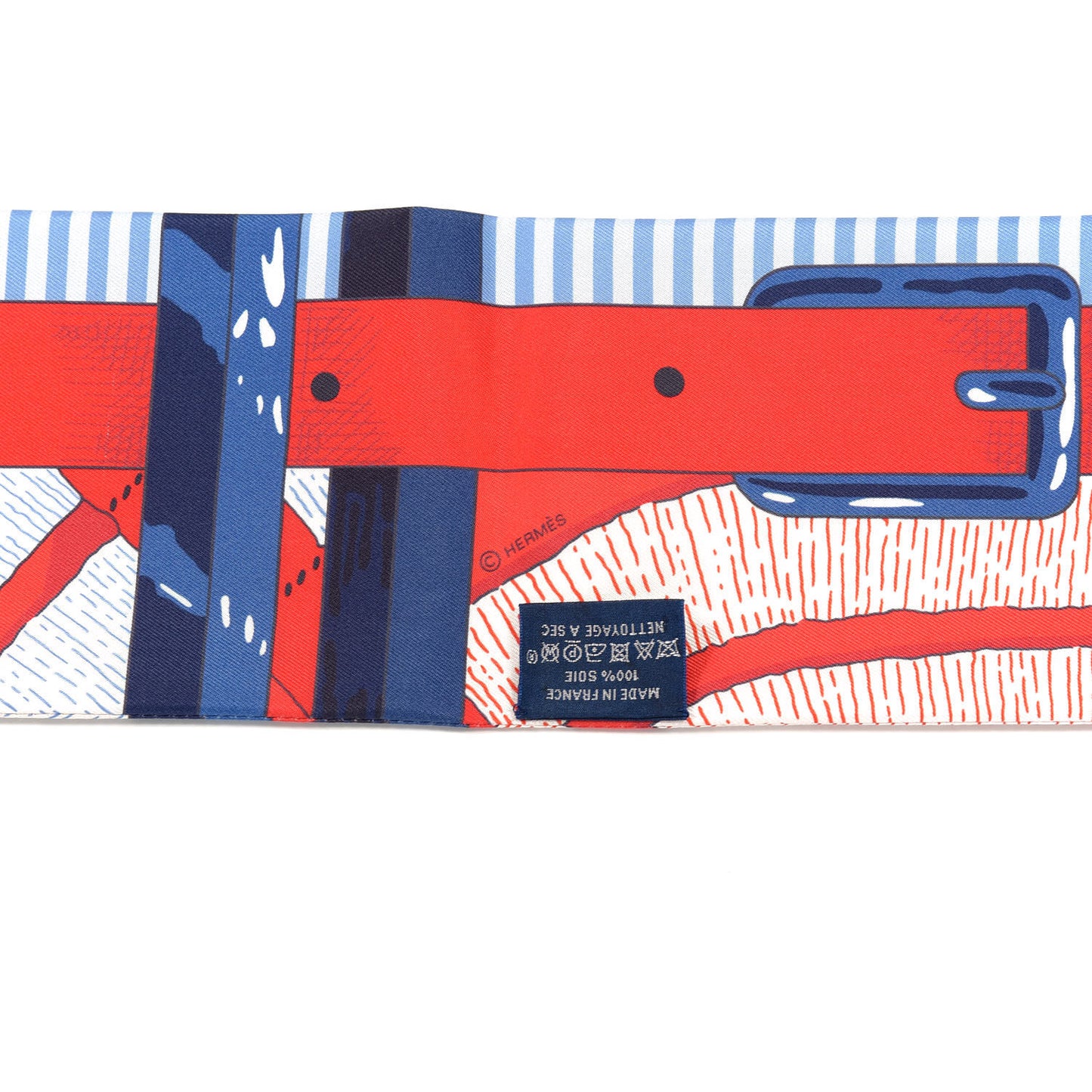 Silk Mors A Jouets Chemise Slim Maxi Twilly Rouge Bleu White