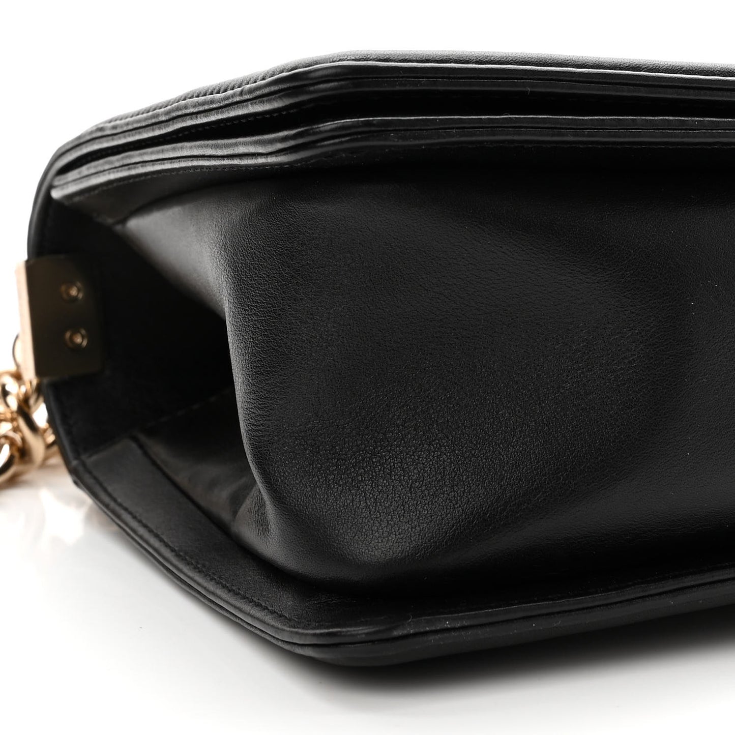 Lambskin Cotton Woven Medium Boy Flap Black