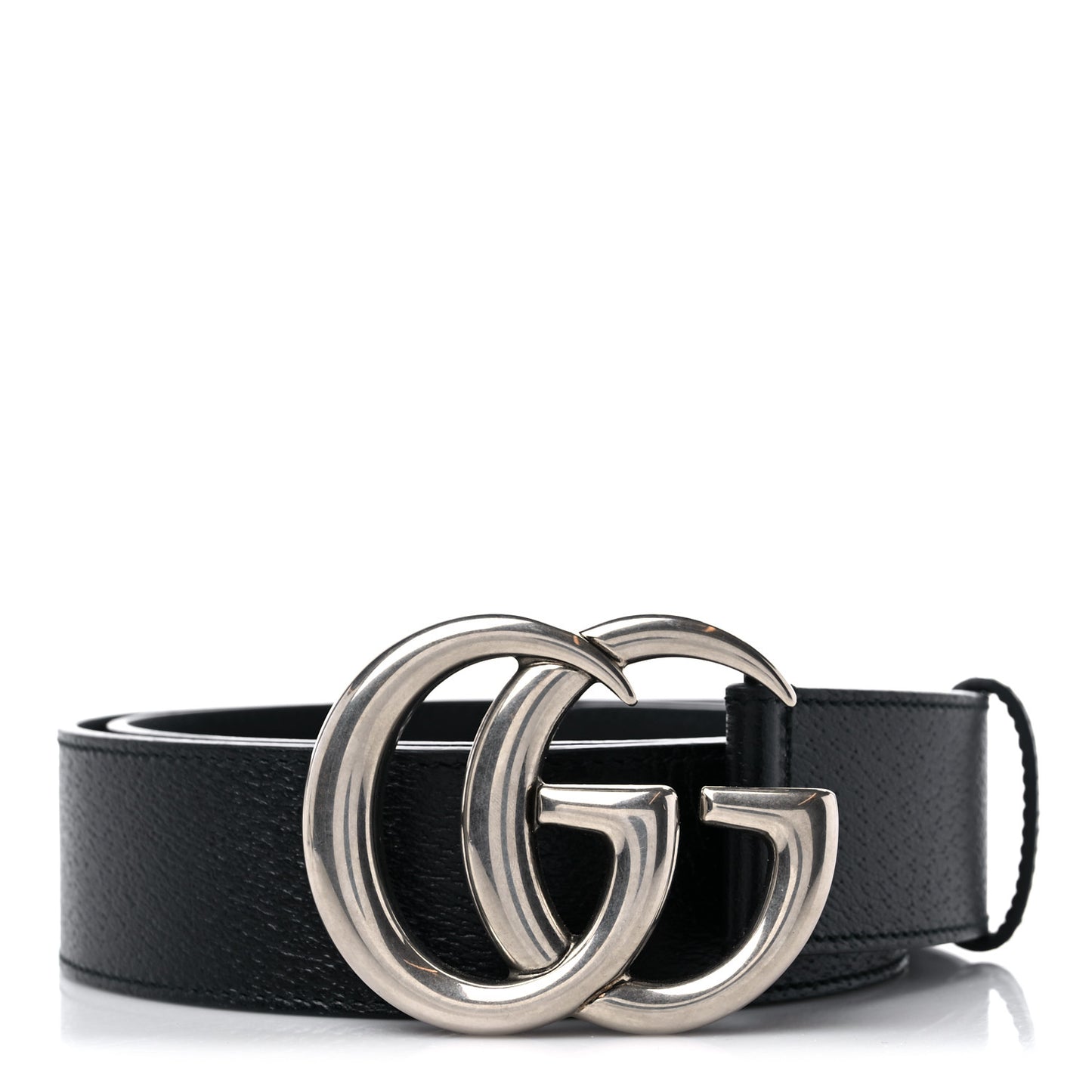 Textured Dollar Calfskin Nickel Double G 40mm Belt 95 38 Black