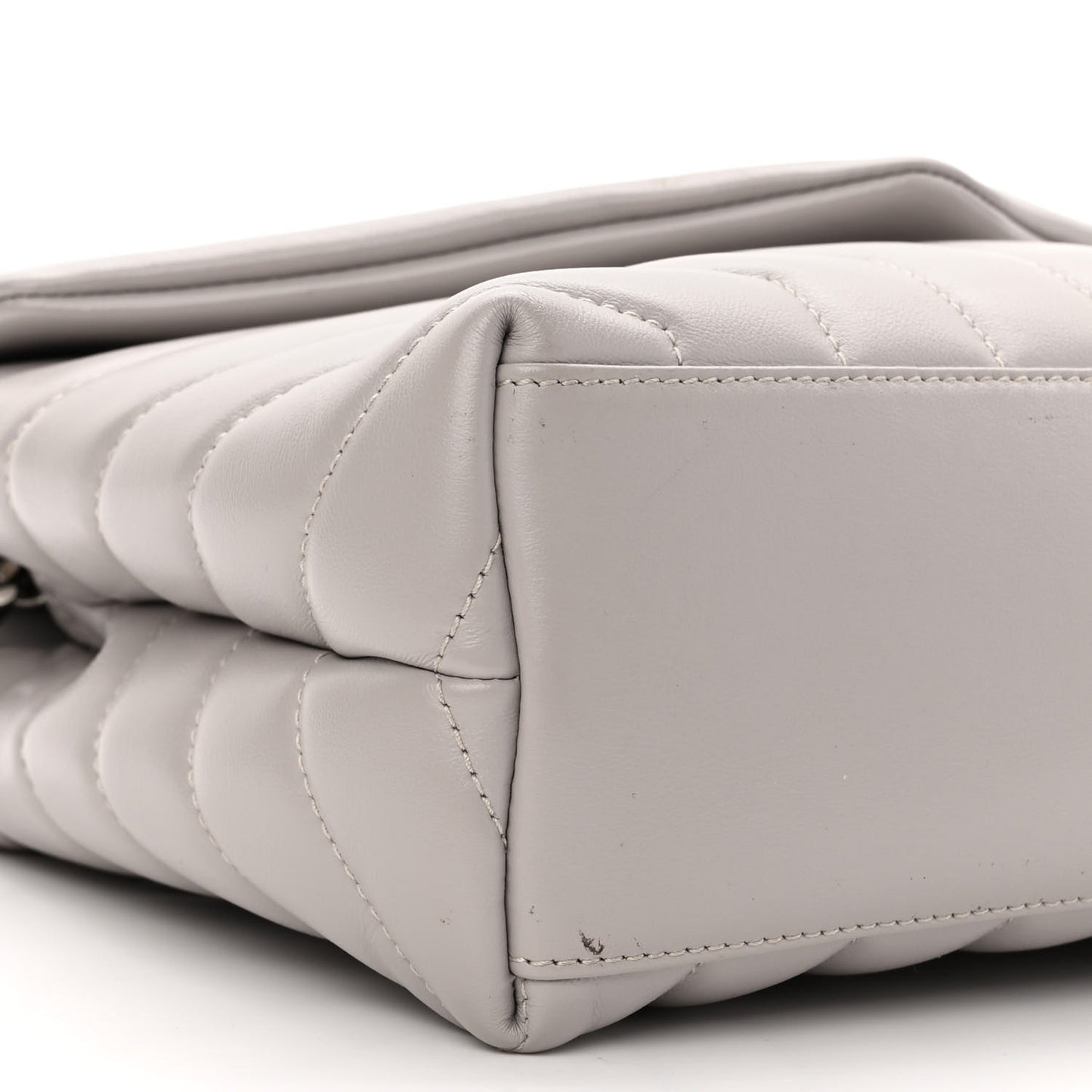 Calfskin Y Quilted Monogram Small Loulou Chain Satchel Granite
