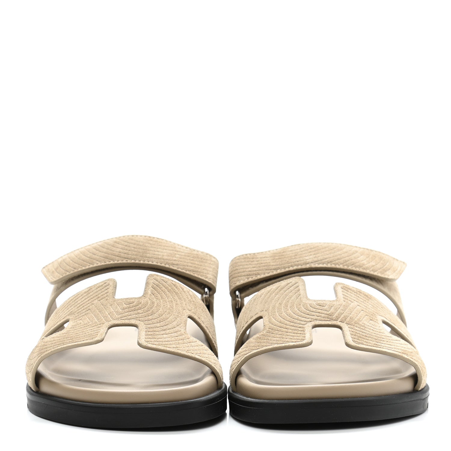 Hermes Suede Goatskin Chaine d'Ancre Womens Chypre Sandals 39 Beige Sable 3 of 9