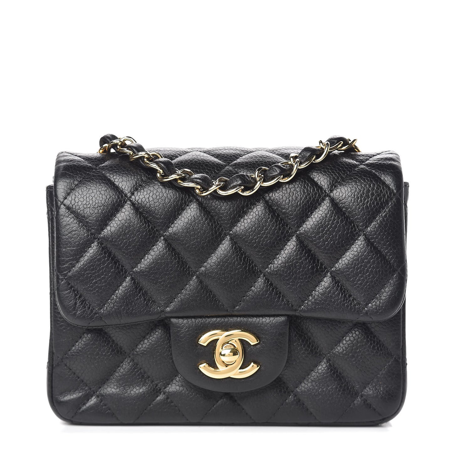Caviar Quilted Mini Square Flap Black