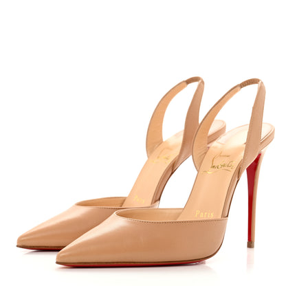 Christian Louboutin Kid O Kate Slingback 100 Pumps 37 Nude 3 of 8