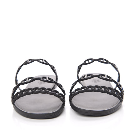 Hermes Rubber Chaine d'Ancre Rivage Sandals 39 Black 2 of 8