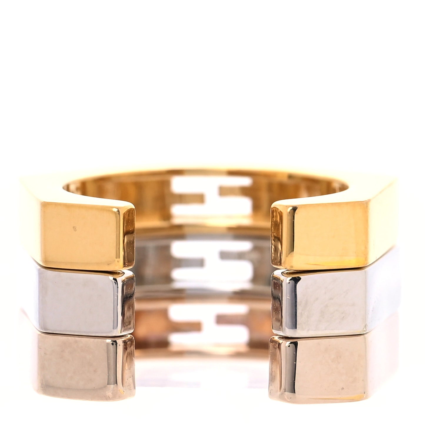 Metal Trio F Fendi Ring S Gold Silver Rose Gold