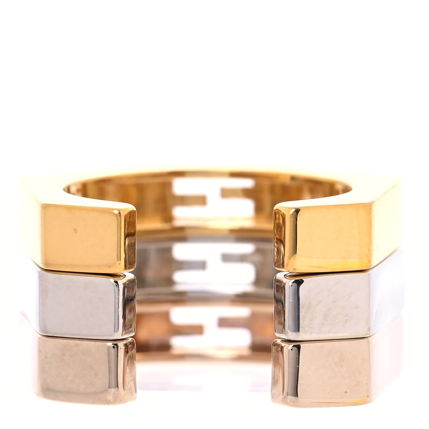 Fendi Metal Trio F Fendi Ring S Gold Silver Rose Gold 3 of 6