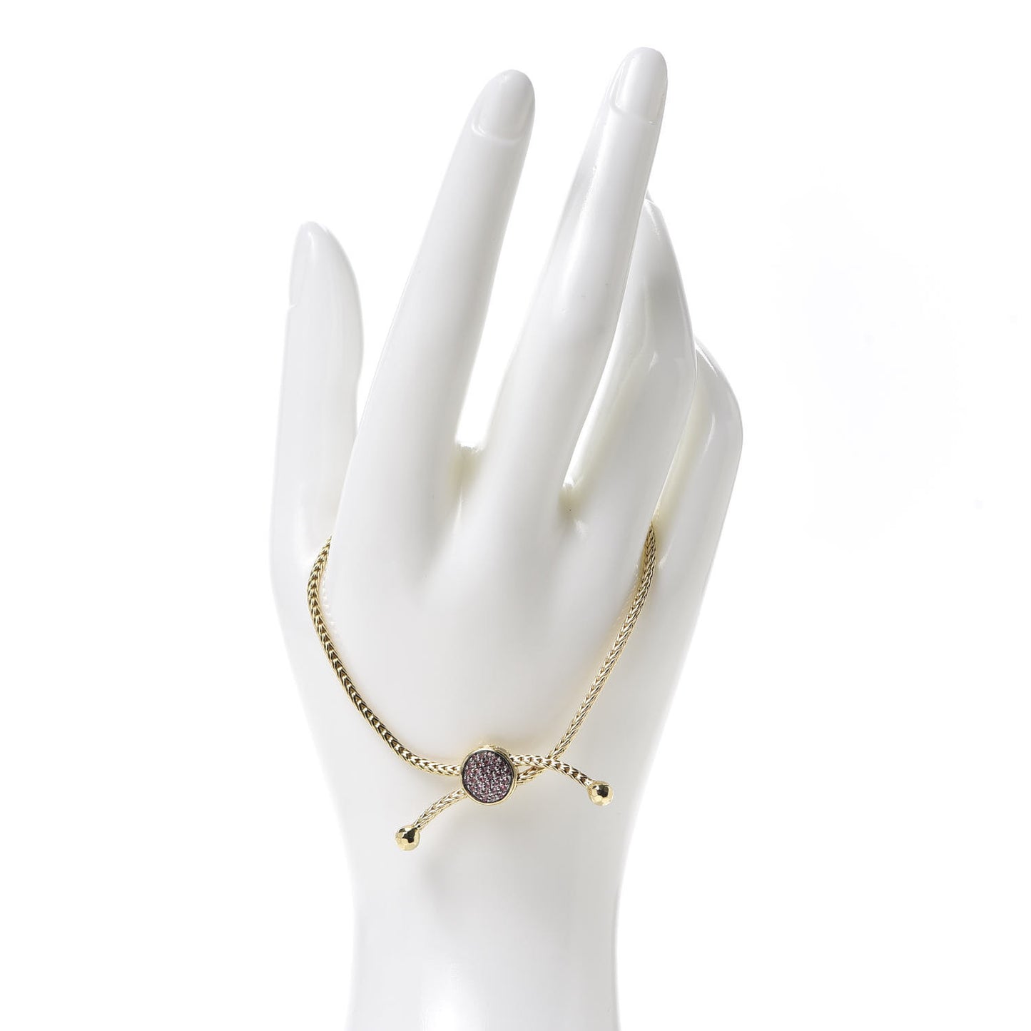 18K Yellow Gold Pink Spinel Classic Chain Station Bracelet
