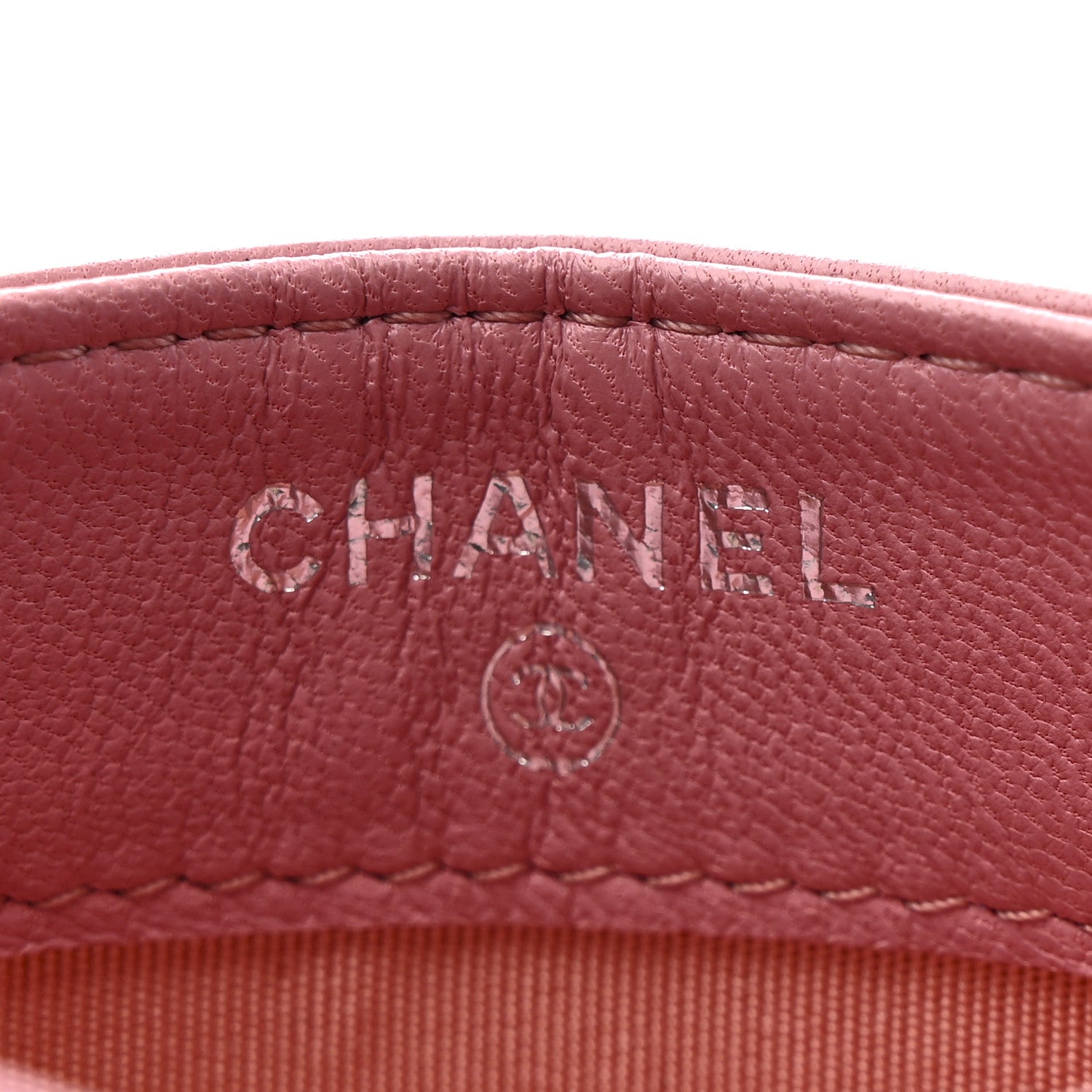 Chanel Lambskin Camellia Embossed Card Holder Pink Silver 6 of 9