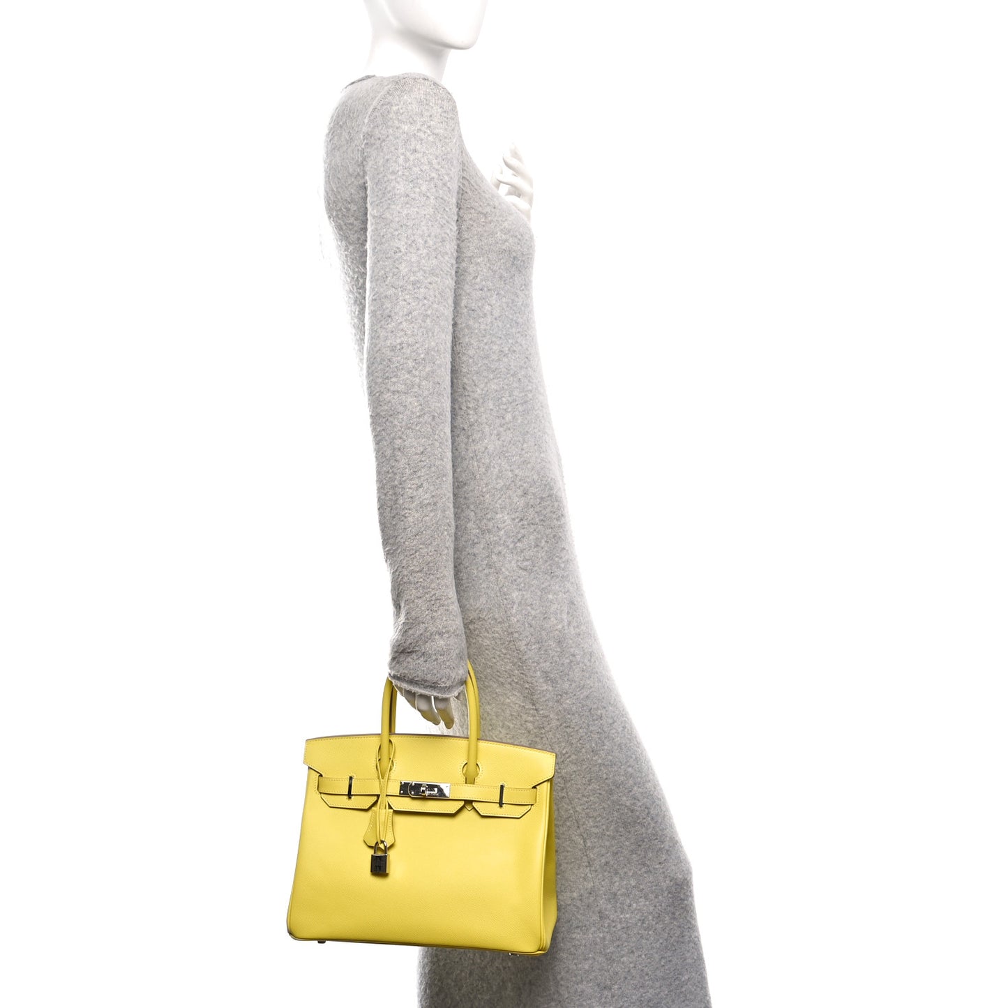 Epsom Birkin 30 Jaune Poussin Lime