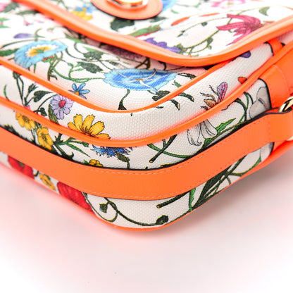 Gucci Canvas Flora Floral Shoulder Bag White Orange Fluo 8 of 9