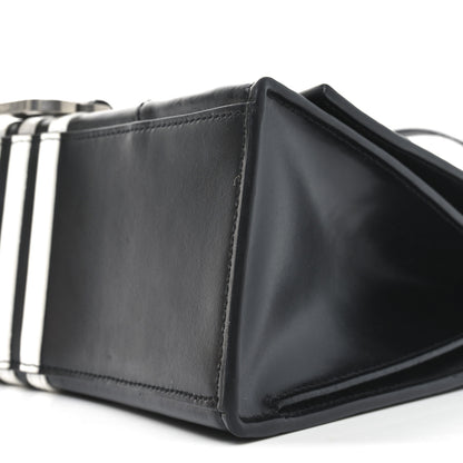 Balenciaga X ADIDAS Shiny Box Calfskin Medium Hourglass Top Handle Bag Black White 9 of 9