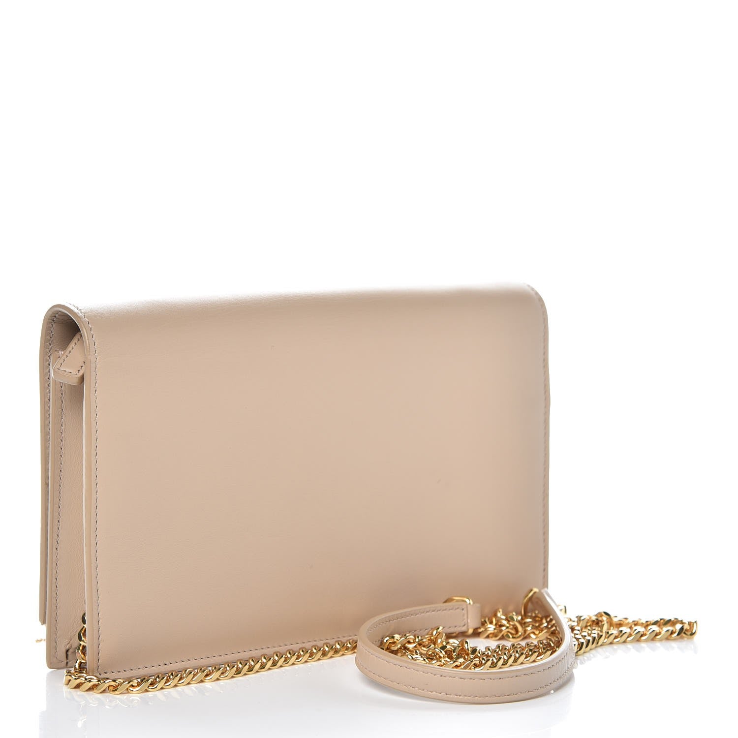 Saint Laurent Smooth Calfskin Classic Monogram Kate Tassel Chain Wallet Nude Powder 3 of 9