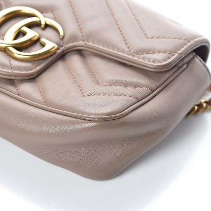 Gucci Calfskin Matelasse Super Mini GG Marmont Shoulder Bag Porcelain Rose 13 of 15