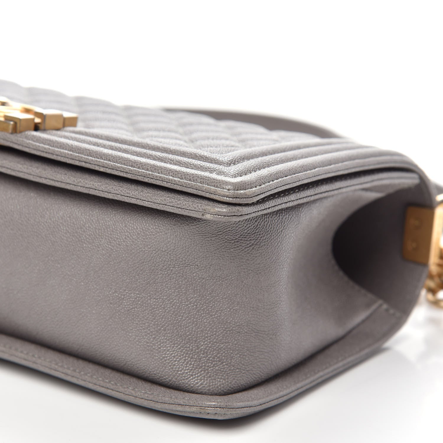 Chanel Caviar Quilted Medium Boy Flap Light Grey 11 of 12
