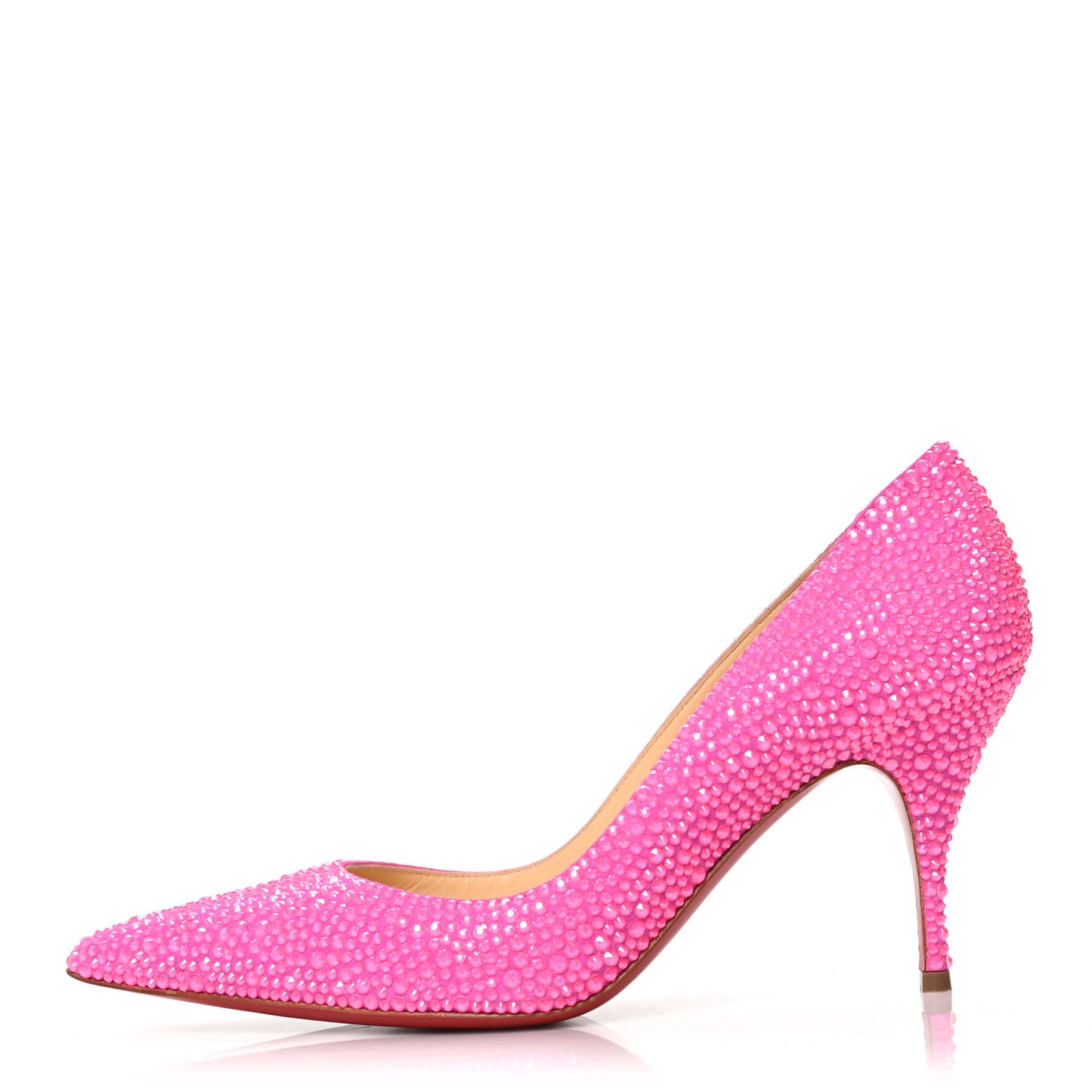 Veau Velours Strass Clare 80 Pumps 37.5 Diva Pink Fluo
