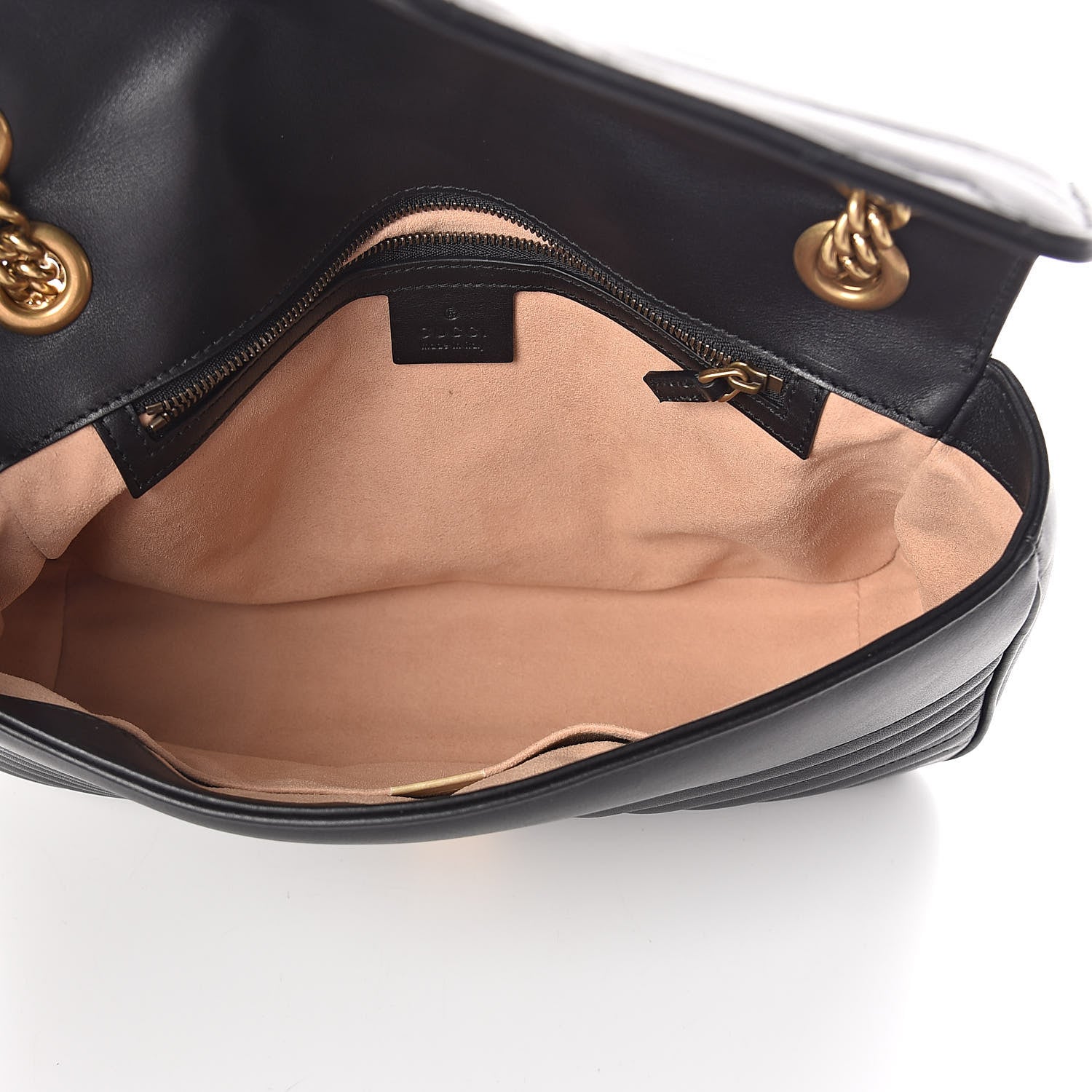 Gucci Calfskin Matelasse Medium GG Marmont Shoulder Bag Black 5 of 9