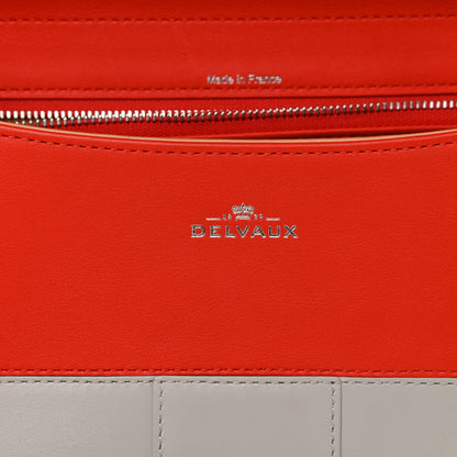 Delvaux Calfskin MM Brillant Satchel Light Grey Red 5 of 13