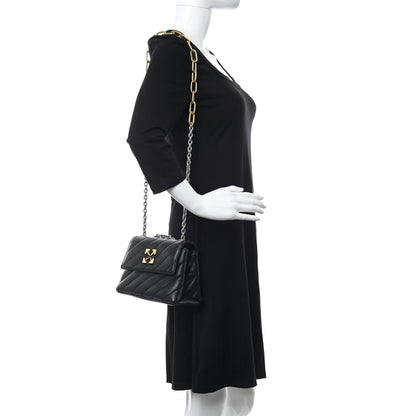Off-White Calfskin Diagonal Quilted Jackhammer 19 Shoulder Bag Black 2 of 9