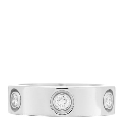 Cartier 18K White Gold 6 Diamond 5.5mm LOVE Ring 51 5.75 3 of 5