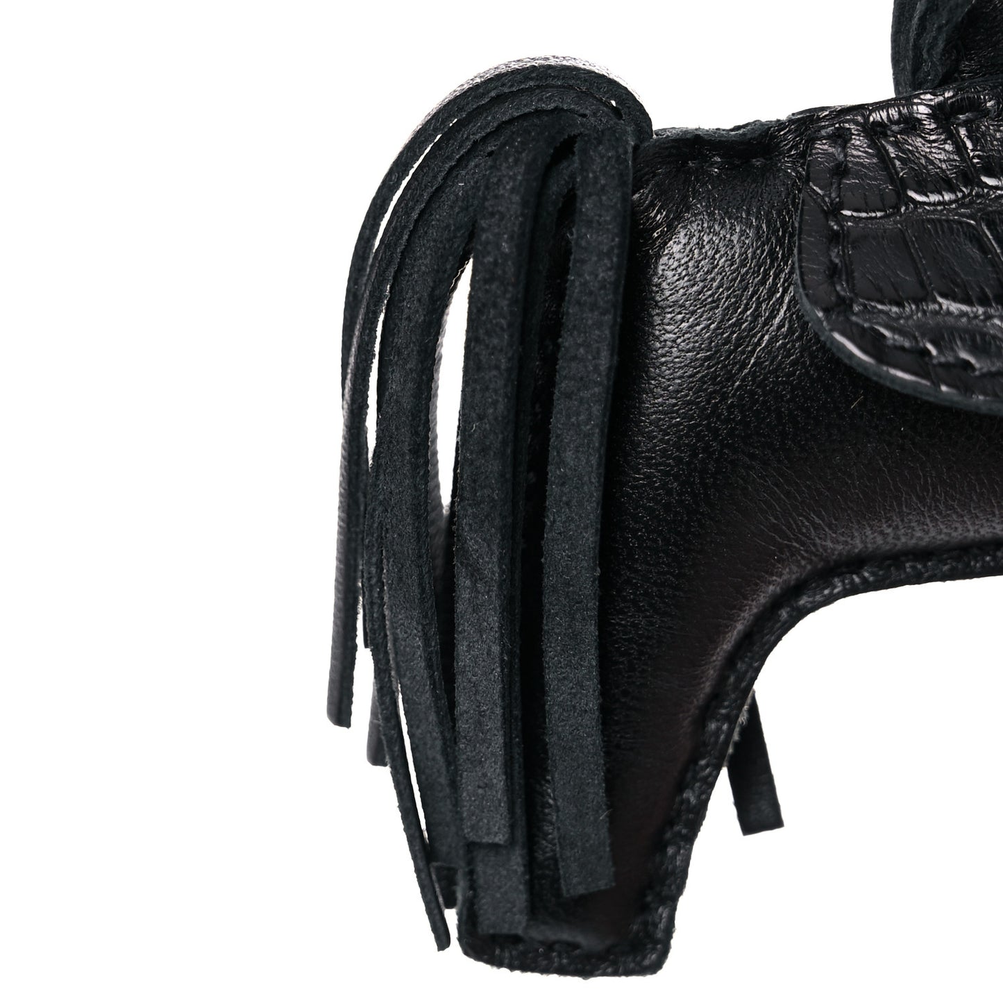 Milo Lambskin Matte Alligator Touch Grigri Rodeo Horse Bag Charm PM So Black