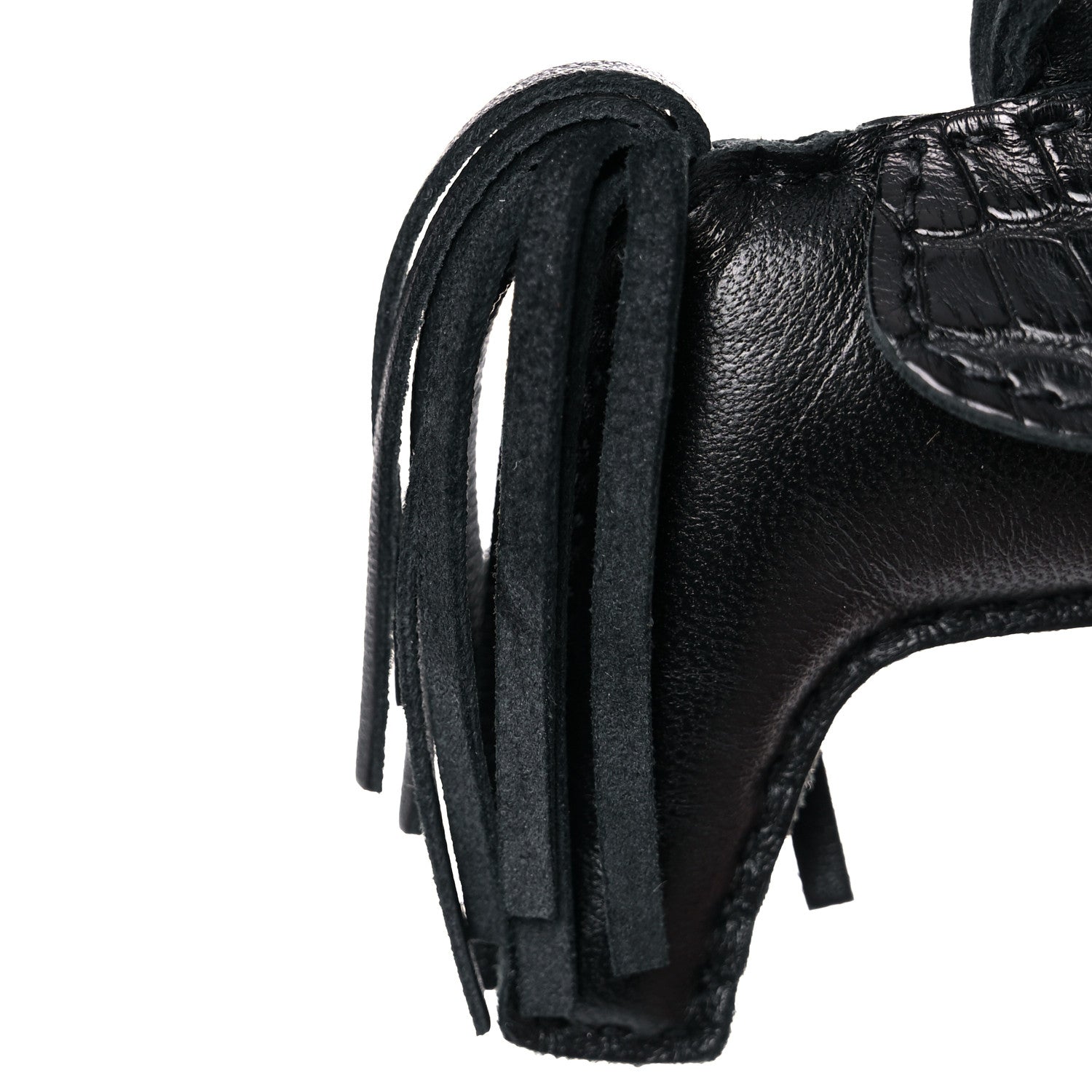 Hermes Milo Lambskin Matte Alligator Touch Grigri Rodeo Horse Bag Charm PM So Black 4 of 5