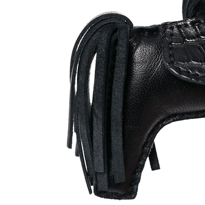 Hermes Milo Lambskin Matte Alligator Touch Grigri Rodeo Horse Bag Charm PM So Black 4 of 5