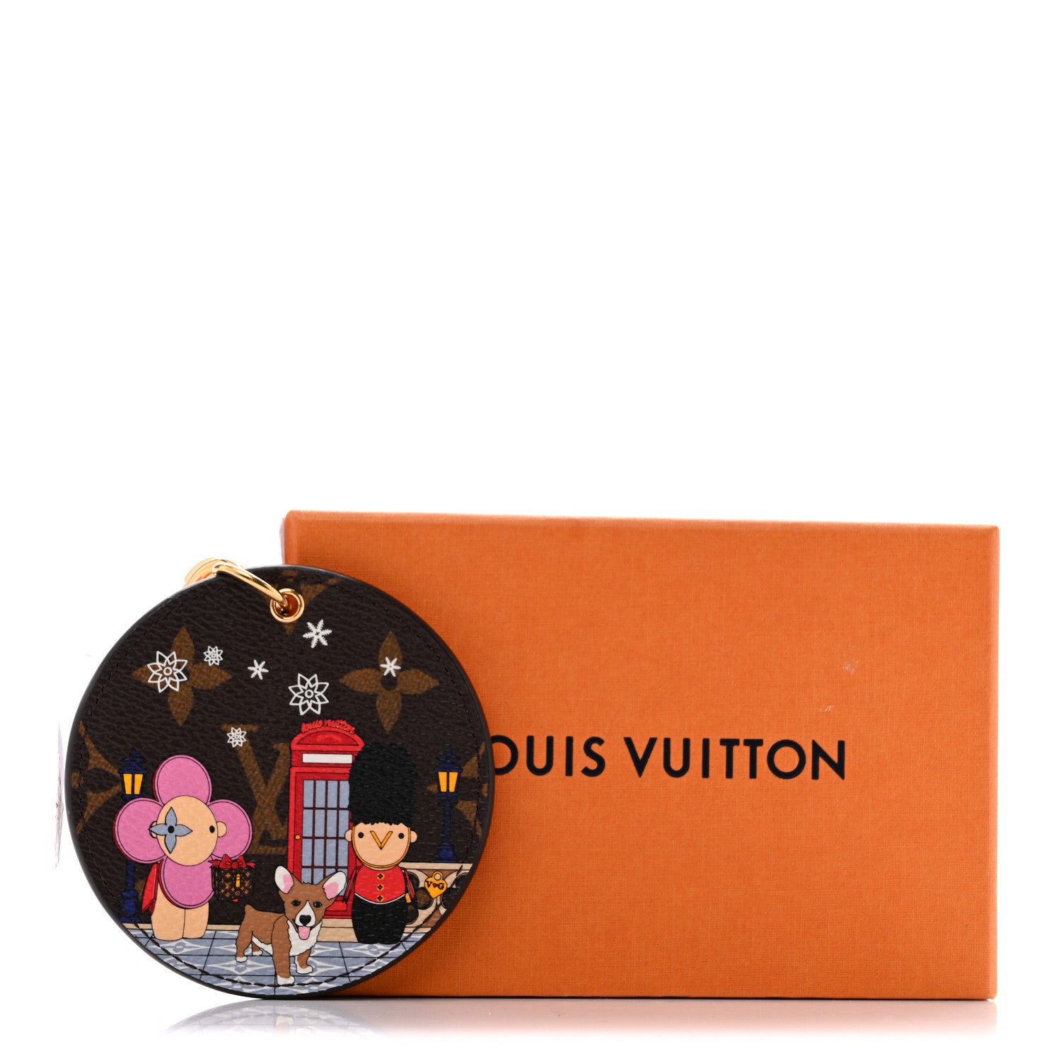 Louis Vuitton Monogram 2021 Christmas Animation London Bag Charm Key Ring Red 4 of 4