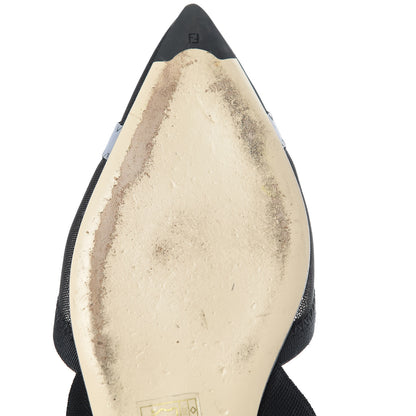 Fendi Technical Mesh Colibri Slingback Ballerina Flats 37.5 Black Asfalto 10 of 15