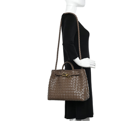 Bottega Veneta Nappa Intrecciato Medium Andiamo Shoulder Bag Taupe Grey 2 of 10