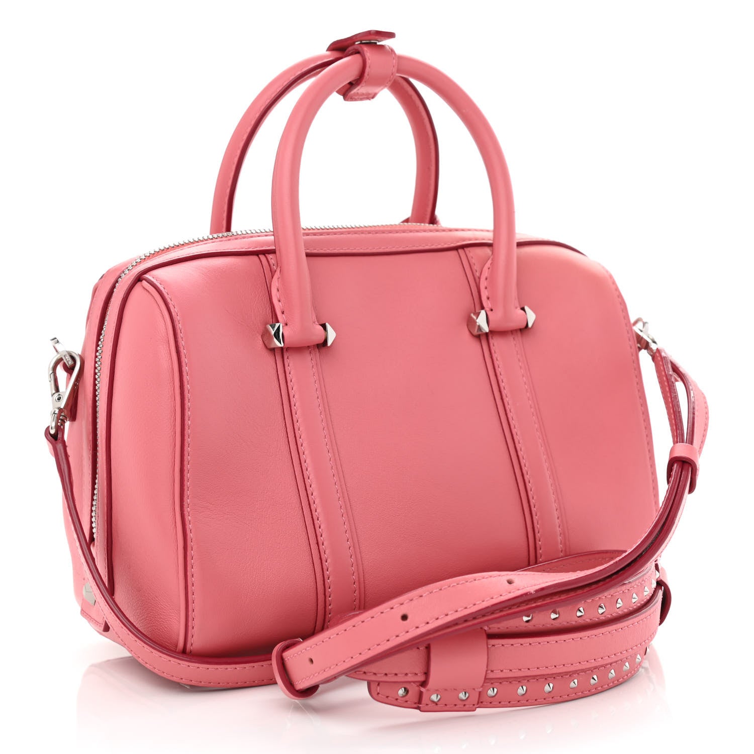 MCM Calfskin Small Essential Boston Bag Pink 3 of 15