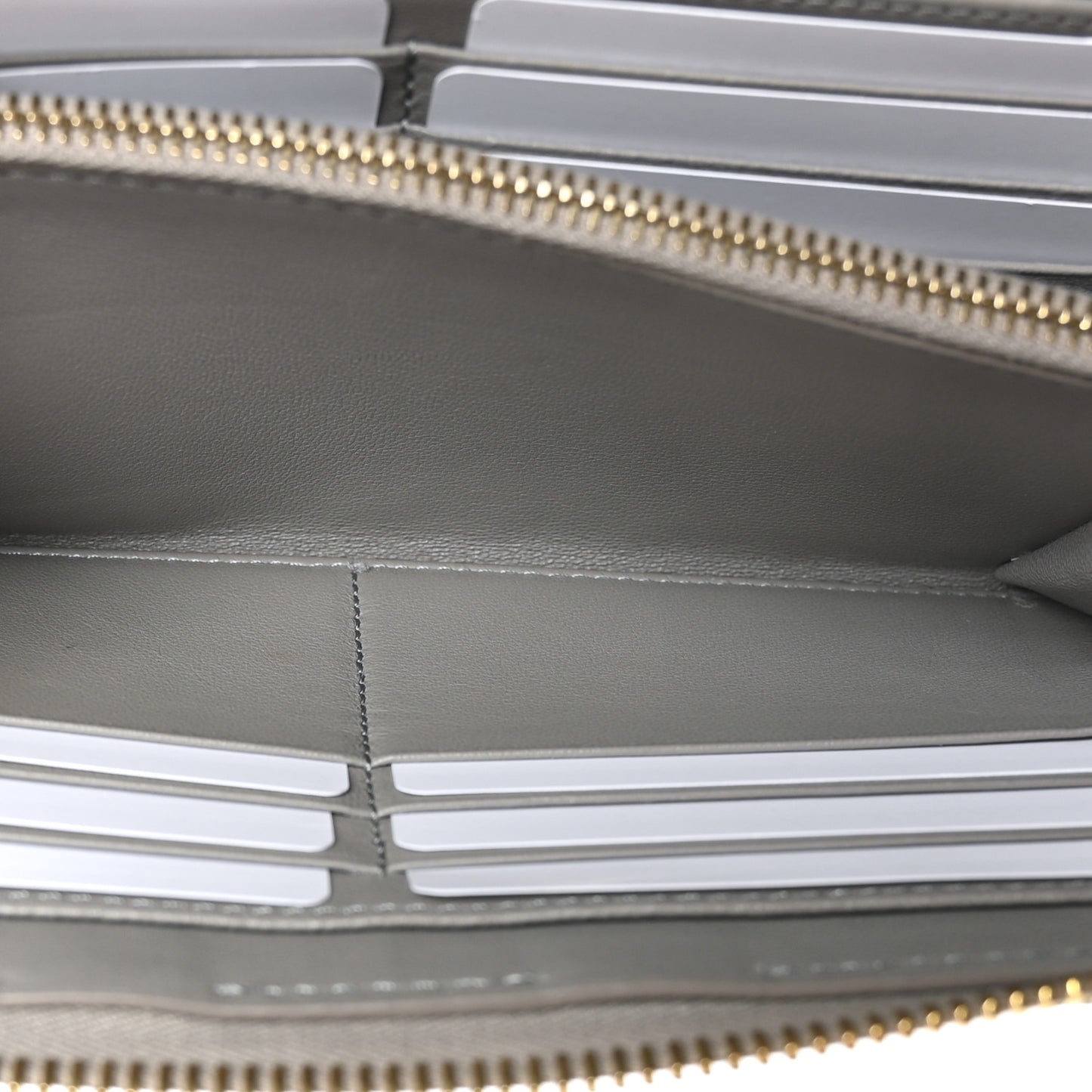 Calfskin Marcie Long Zip Around Wallet Cashmere Grey