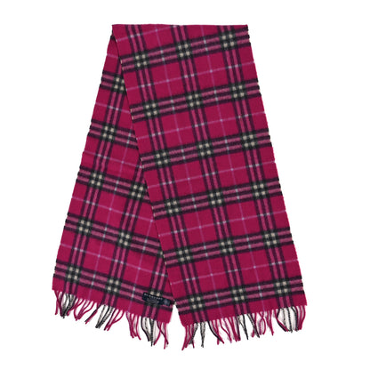 Burberry Cashmere Giant Check Fringe Scarf Pink 2 of 3